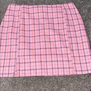 pink plaid skirt